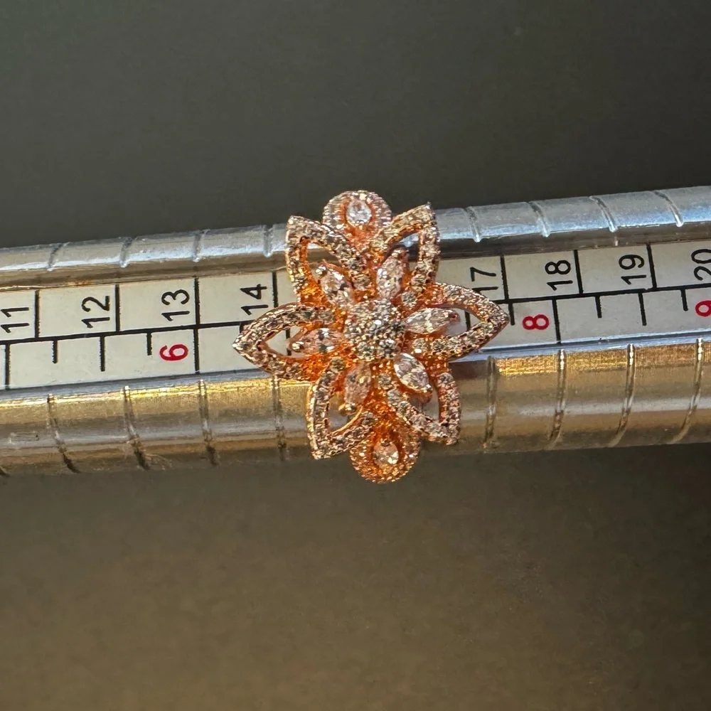 Fine jewelry Stunning star rose gold on Sterling silver‎ base